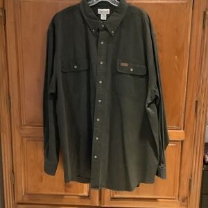 Carhartt Men's Dark Green Casual Button-Down Shirt 3xl tall .new with tags.